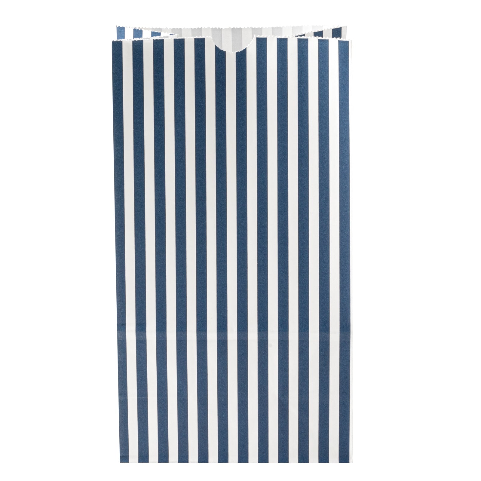 Bag Tek Blue and White Stripe Paper Bag - 6 lb - 6" x 3 1/2" x 10 3/4" - 100 count box