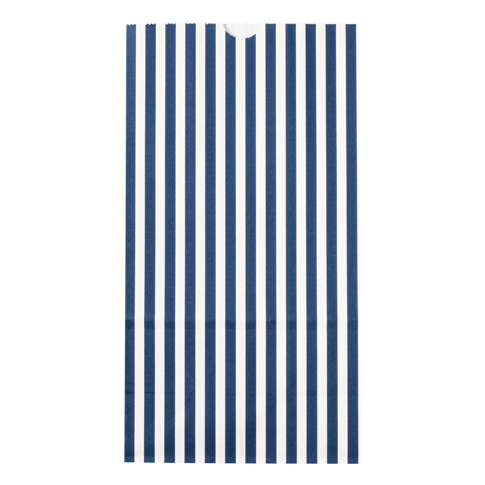 Bag Tek Blue and White Stripe Paper Bag - 6 lb - 6" x 3 1/2" x 10 3/4" - 100 count box