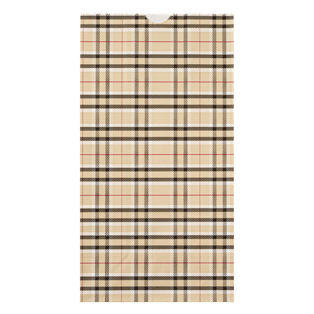 Bag Tek Plaid Paper Bag - 6 lb - 6" x 3 1/2" x 10 3/4" - 100 count box