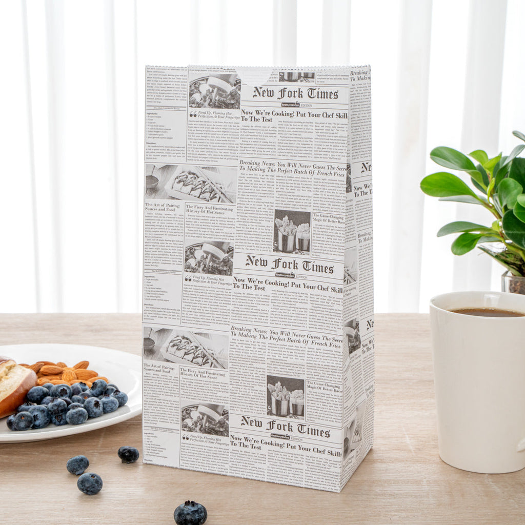 Bag Tek Newsprint Paper Bag - 6 lb - 6" x 3 1/2" x 10 3/4" - 100 count box