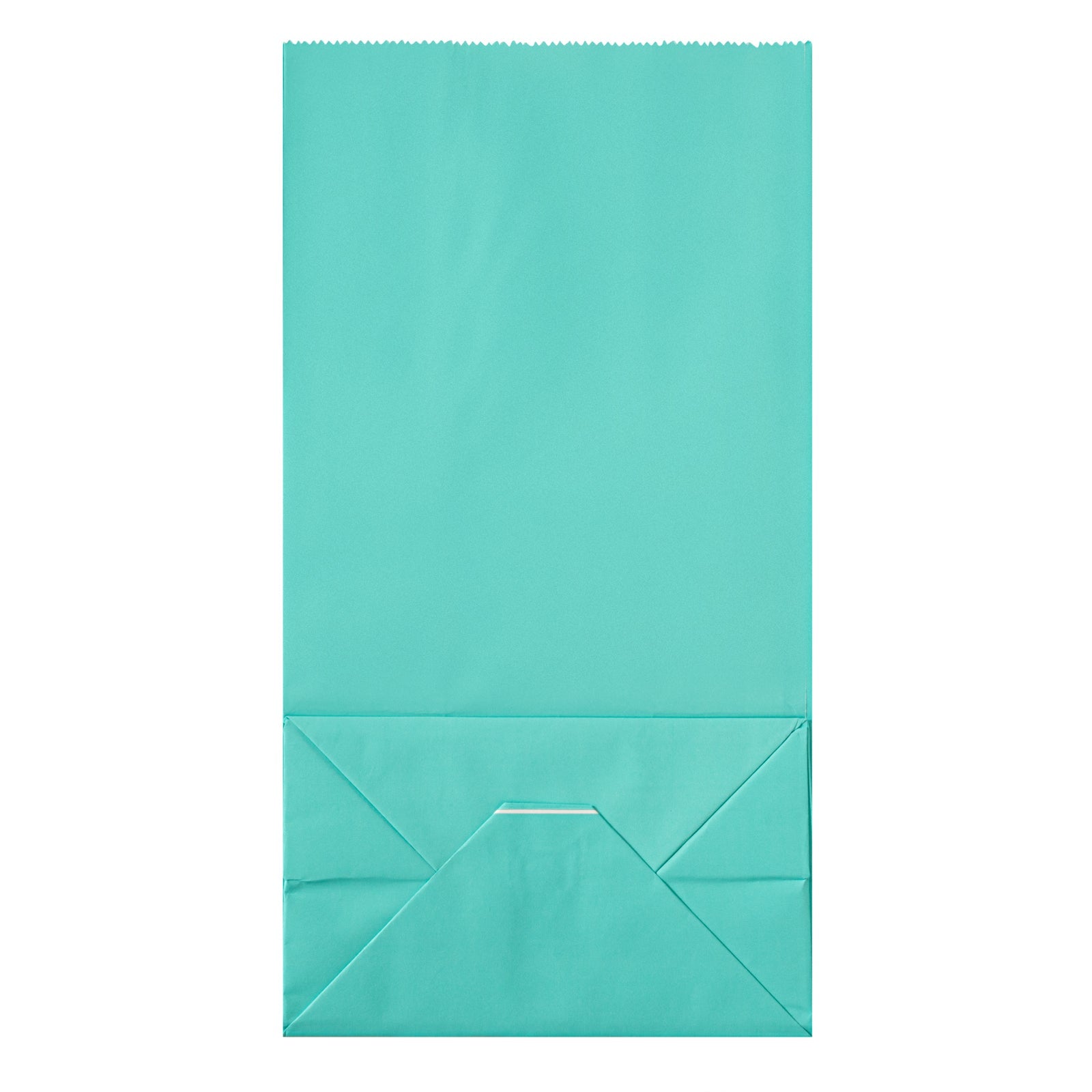 Bag Tek Turquoise Paper Bag - 6 lb - 6" x 3 1/2" x 10 3/4" - 100 count box