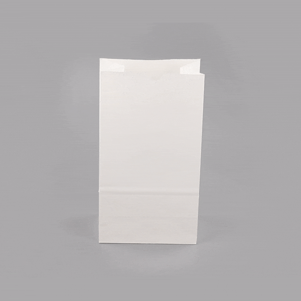 Bag Tek White Paper Bag - 6 lb - 6" x 3 1/2" x 10 3/4" - 100 count box