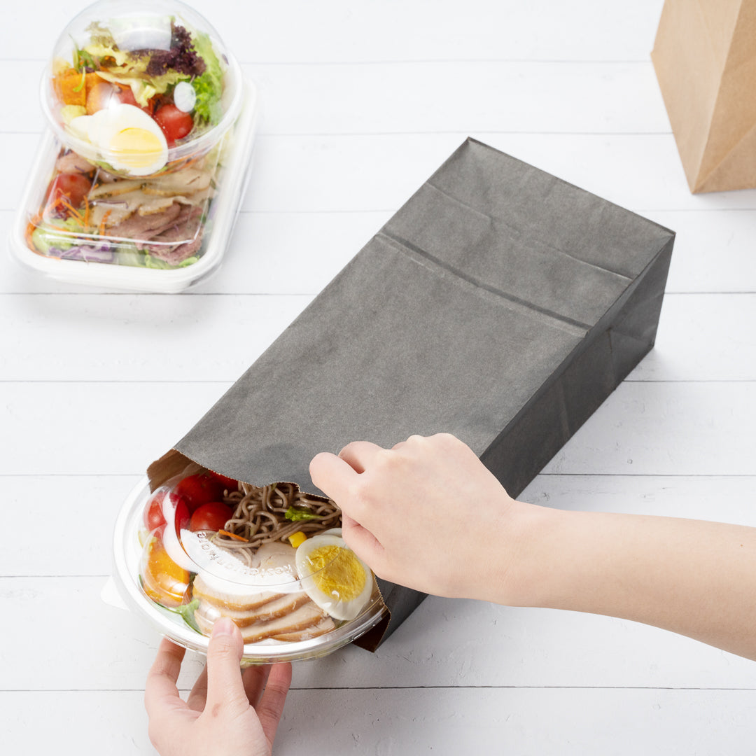 Bag Tek Black Paper Bag - 8 lb - 6" x 4" x 11 3/4" - 100 count box