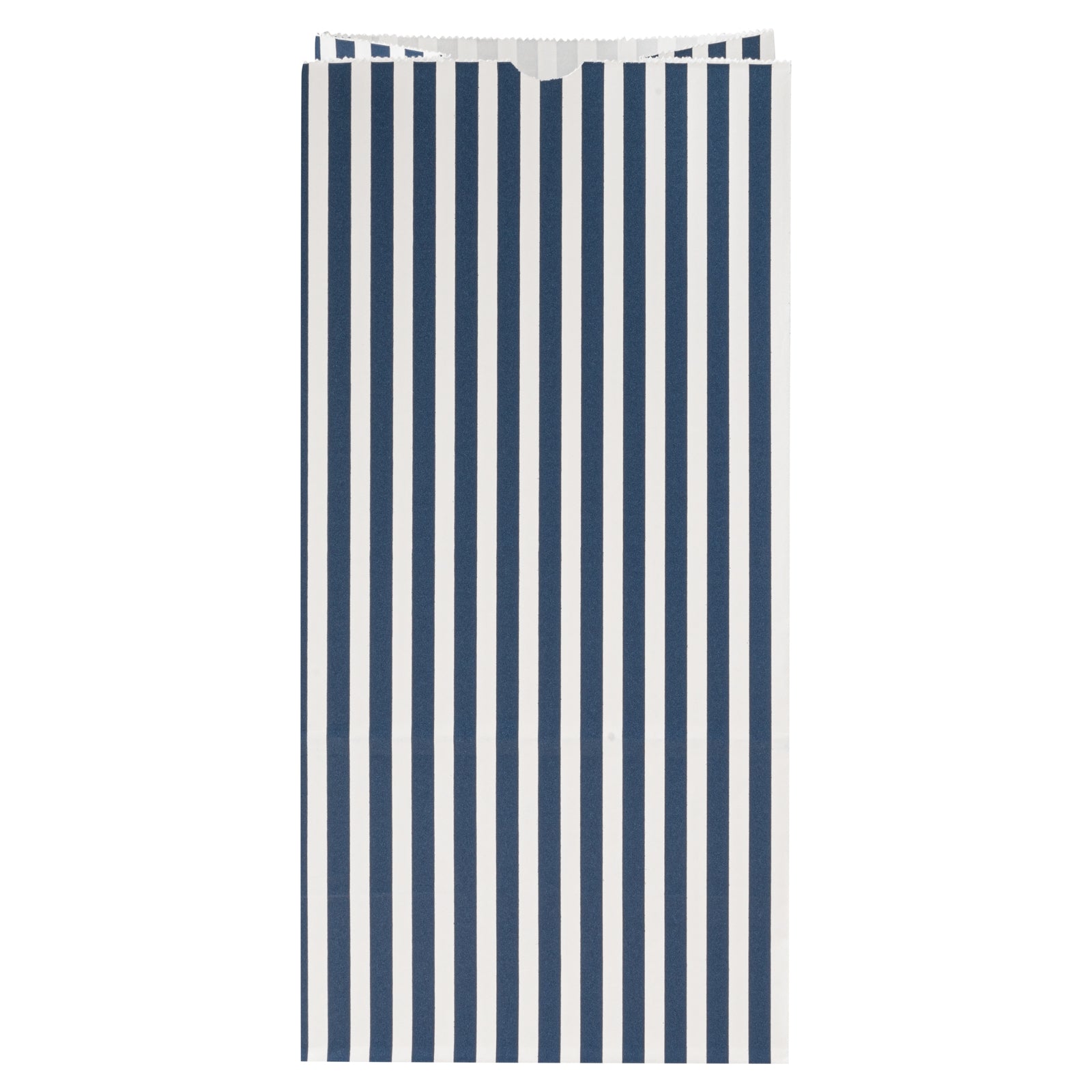Bag Tek Blue and White Stripe Paper Bag - 8 lb - 6" x 4" x 11 3/4" - 100 count box