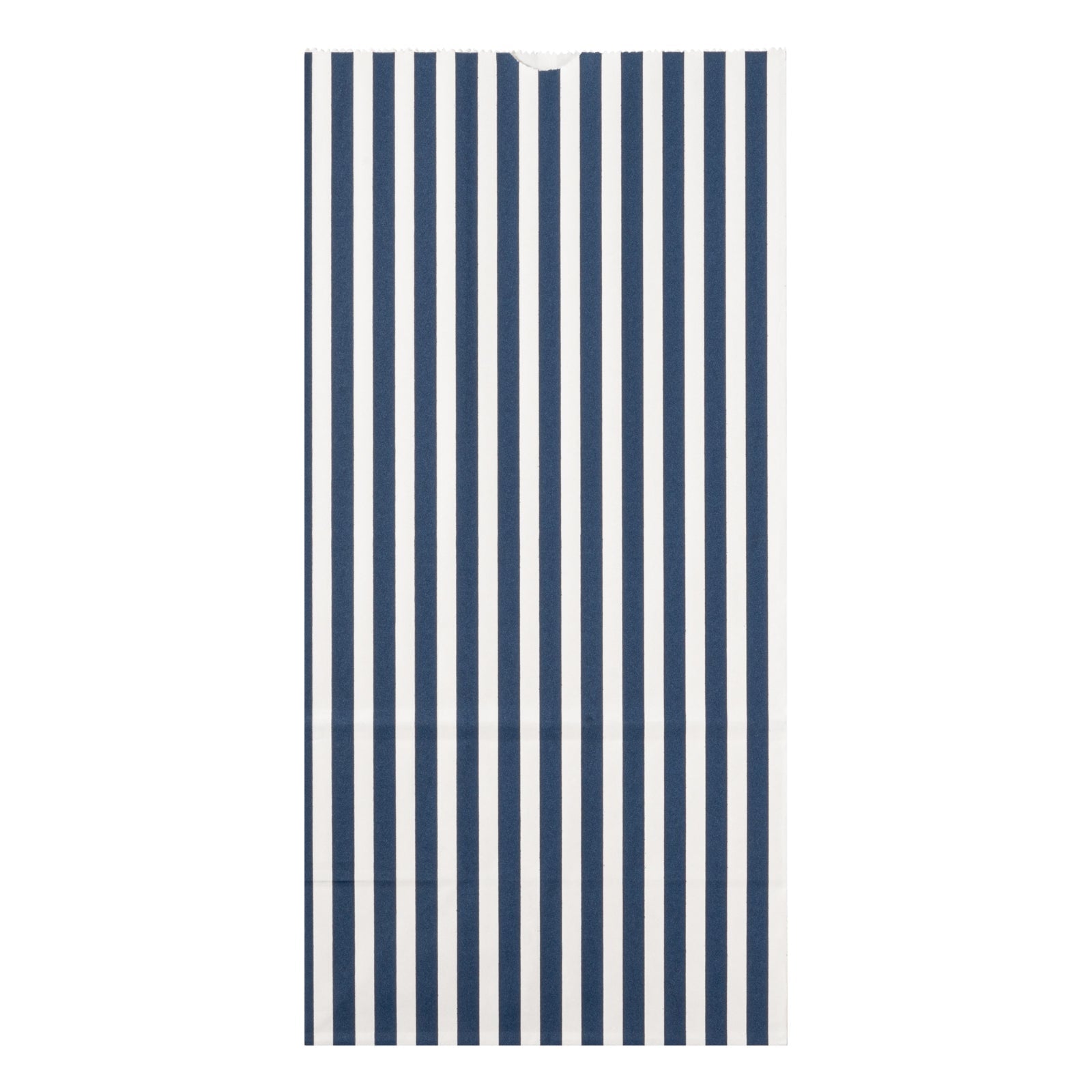 Bag Tek Blue and White Stripe Paper Bag - 8 lb - 6" x 4" x 11 3/4" - 100 count box