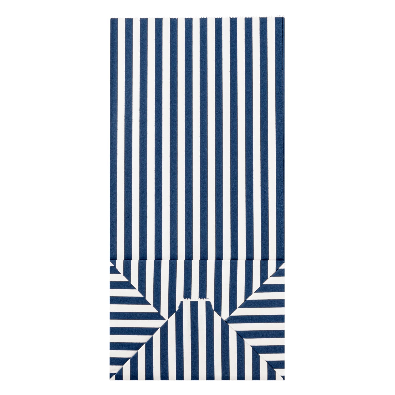 Bag Tek Blue and White Stripe Paper Bag - 8 lb - 6" x 4" x 11 3/4" - 100 count box