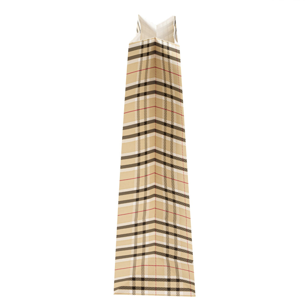 Bag Tek Plaid Paper Bag - 8 lb - 6" x 4" x 11 3/4" - 100 count box