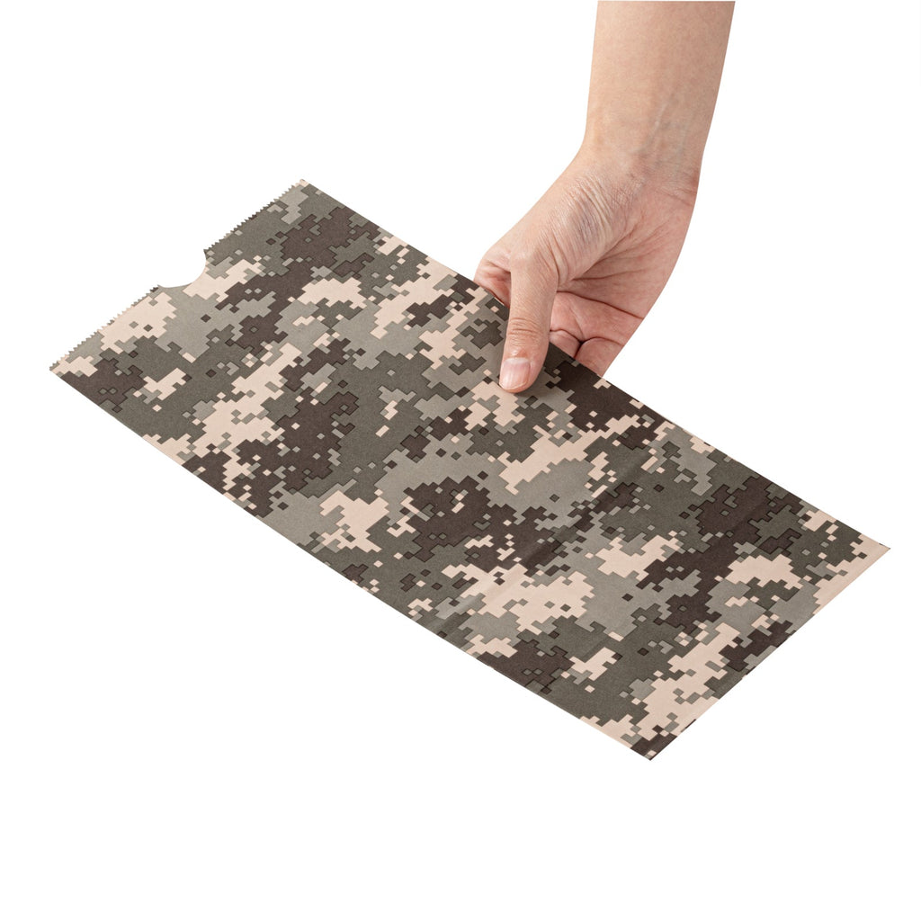 Bag Tek Camouflage Paper Bag - 8 lb - 6" x 4" x 11 3/4" - 100 count box