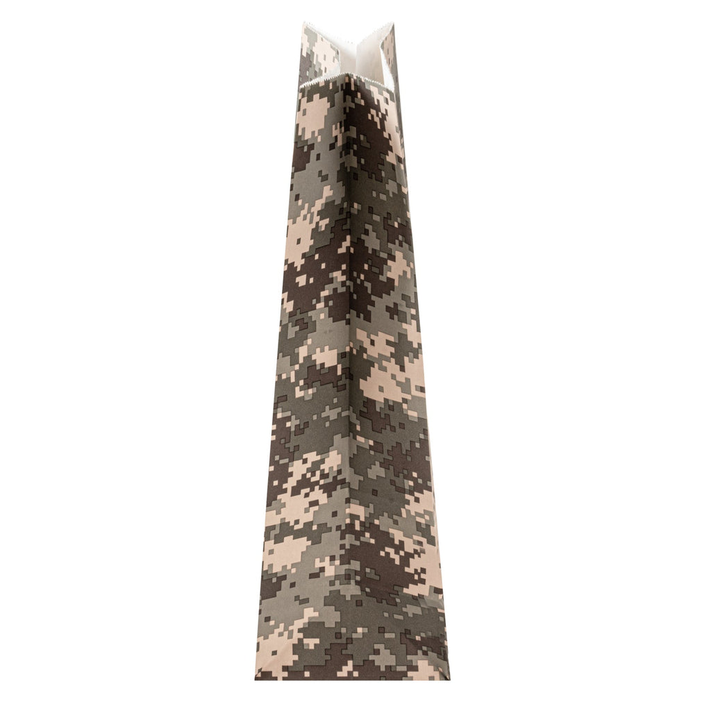 Bag Tek Camouflage Paper Bag - 8 lb - 6" x 4" x 11 3/4" - 100 count box