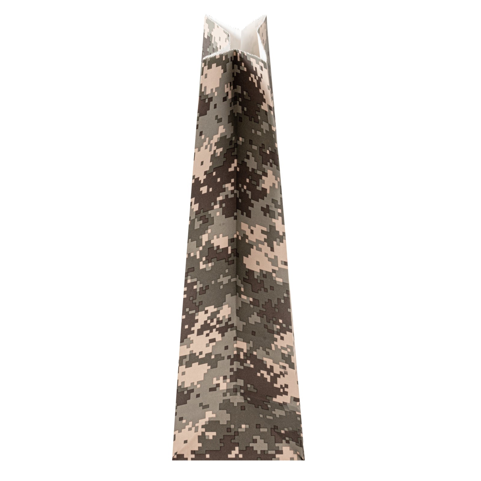 Bag Tek Camouflage Paper Bag - 8 lb - 6" x 4" x 11 3/4" - 100 count box