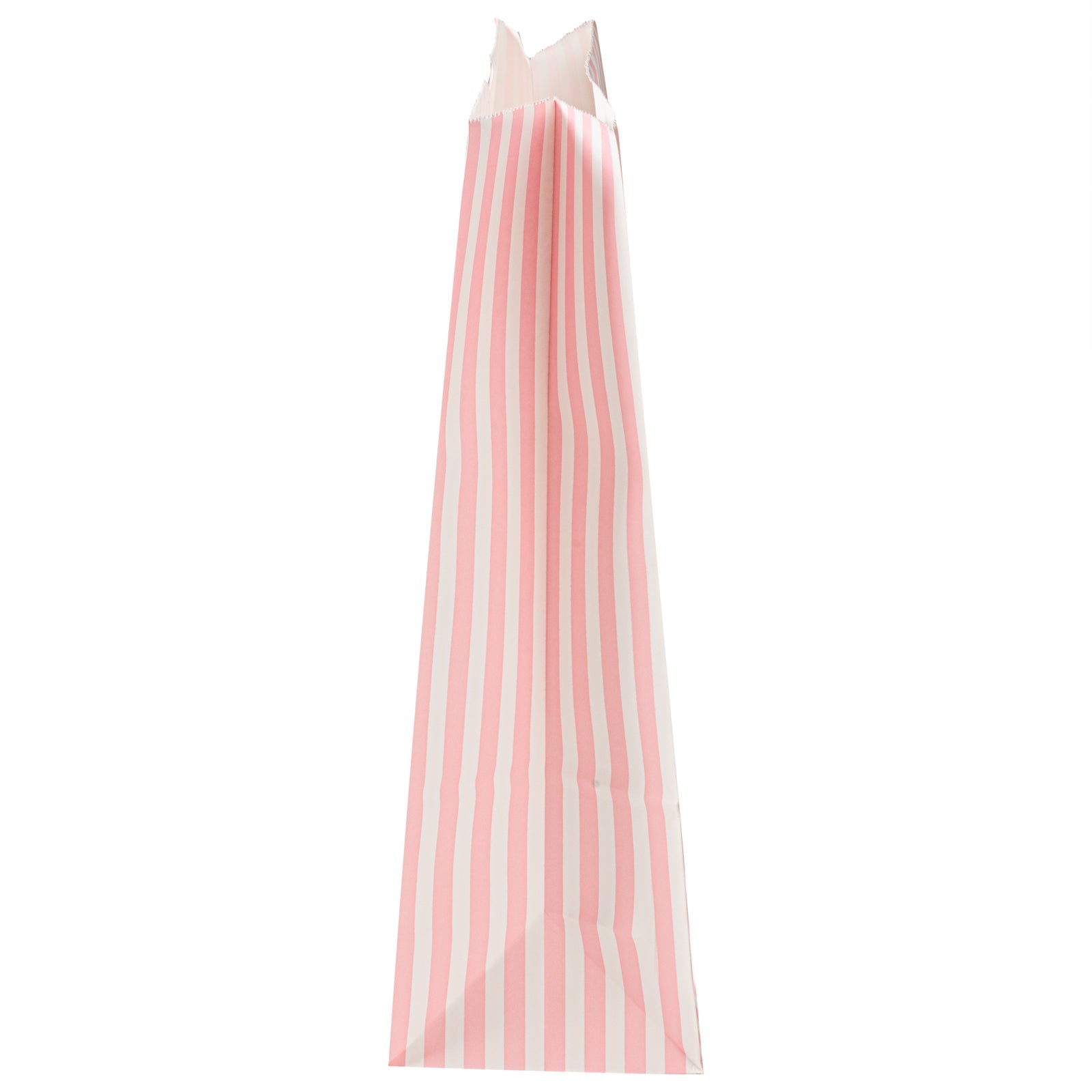 Bag Tek Pink and White Stripe Paper Bag - 8 lb - 6" x 4" x 11 3/4" - 100 count box