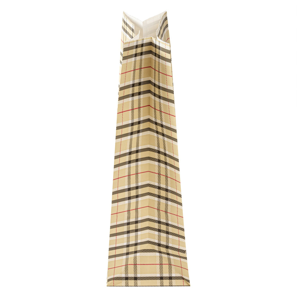 Bag Tek Plaid Paper Bag - 12 lb - 7" x 4 1/4" x 12 1/2" - 100 count box