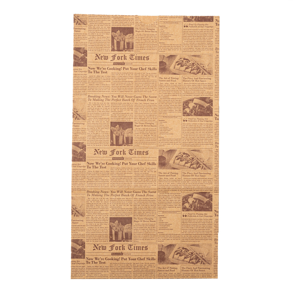 Bag Tek Kraft Newsprint Paper Bag - 12 lb - 7" x 4 1/4" x 12 1/2" - 100 count box