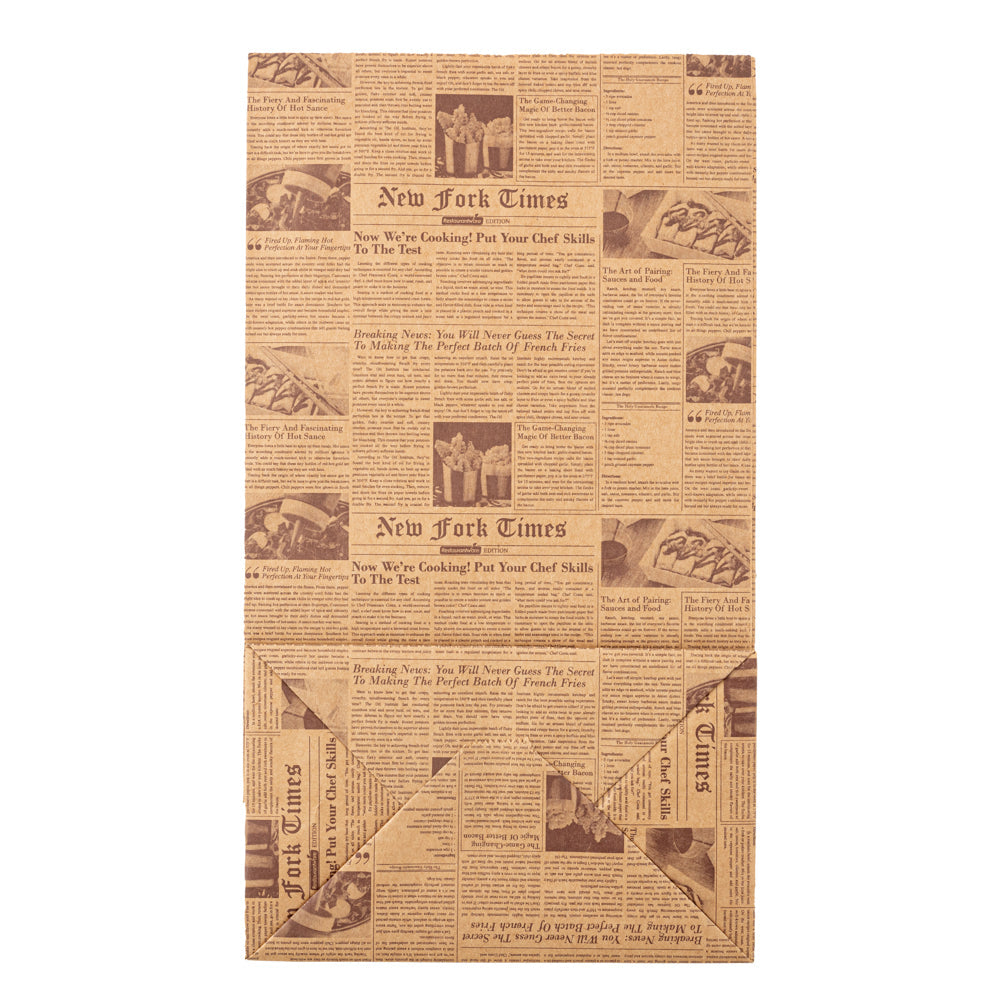Bag Tek Kraft Newsprint Paper Bag - 12 lb - 7" x 4 1/4" x 12 1/2" - 100 count box