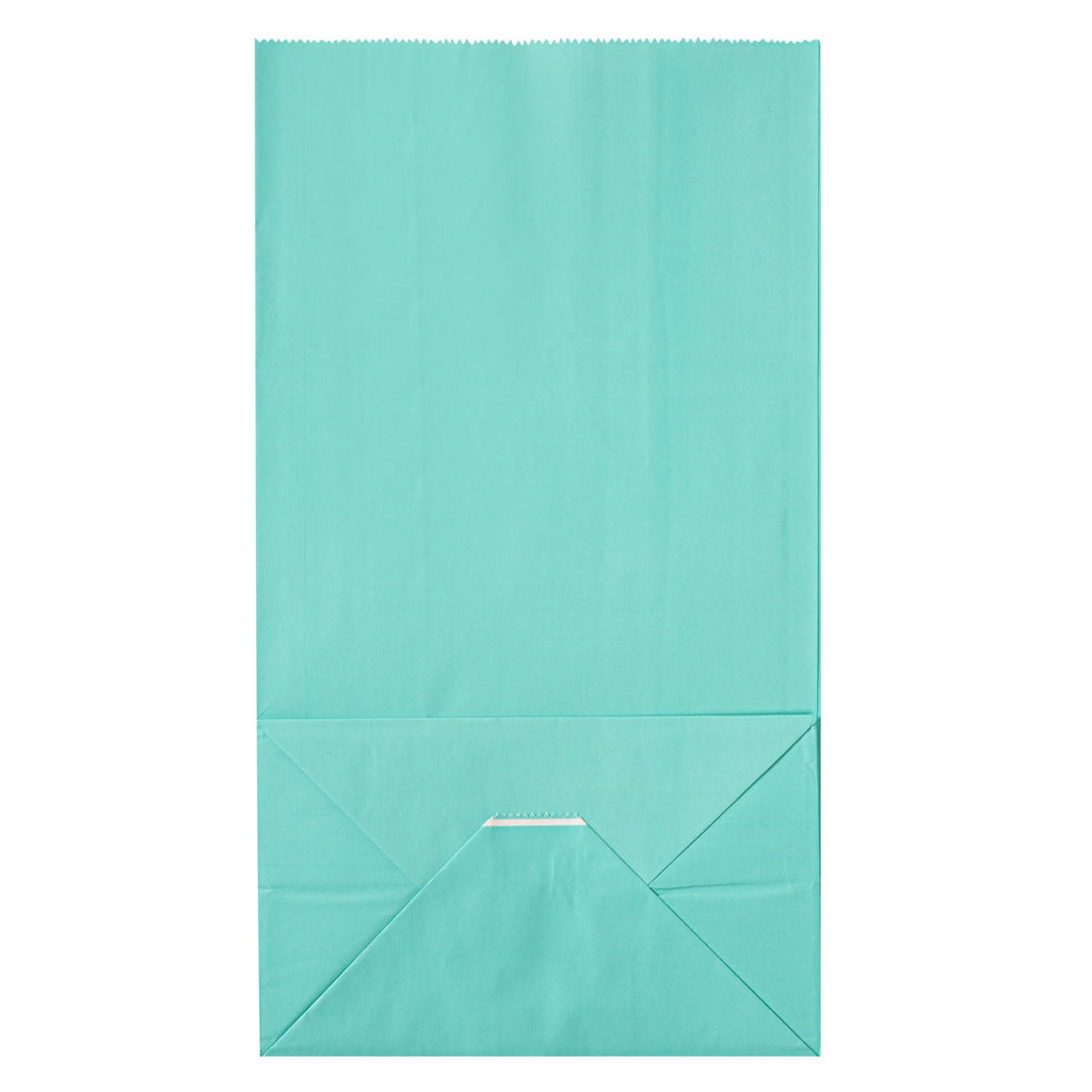 Bag Tek Turquoise Paper Bag - 12 lb - 7" x 4 1/4" x 12 1/2" - 100 count box