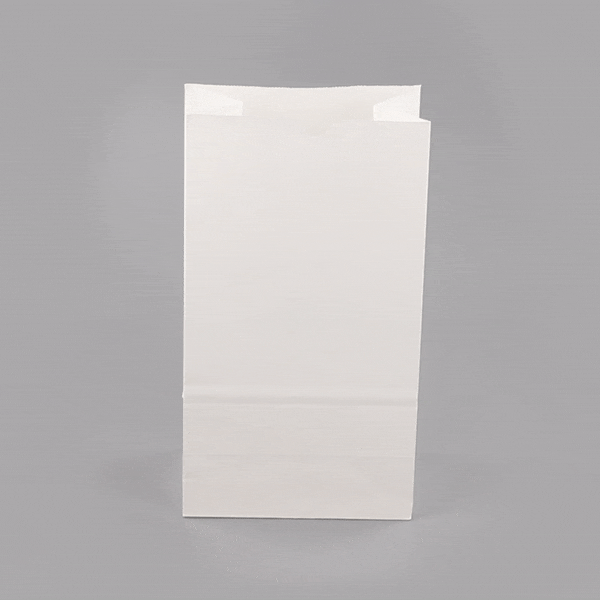 Bag Tek White Paper Bag - 12 lb - 7" x 4 1/4" x 12 1/2" - 100 count box