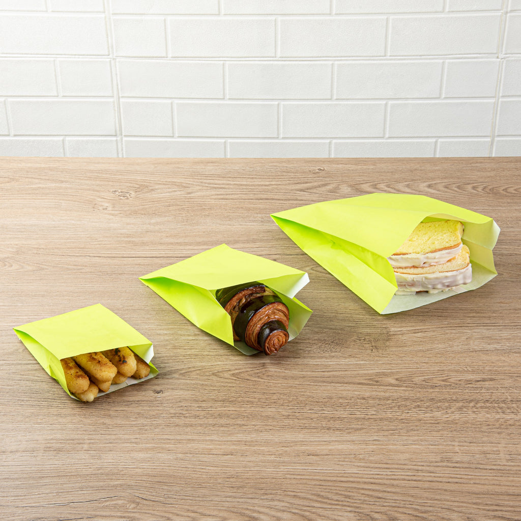 Bag Tek Eco Paper French Fry / Snack Bag - 4 1/4" x 1 1/2" x 6 1/4" - 100 count box