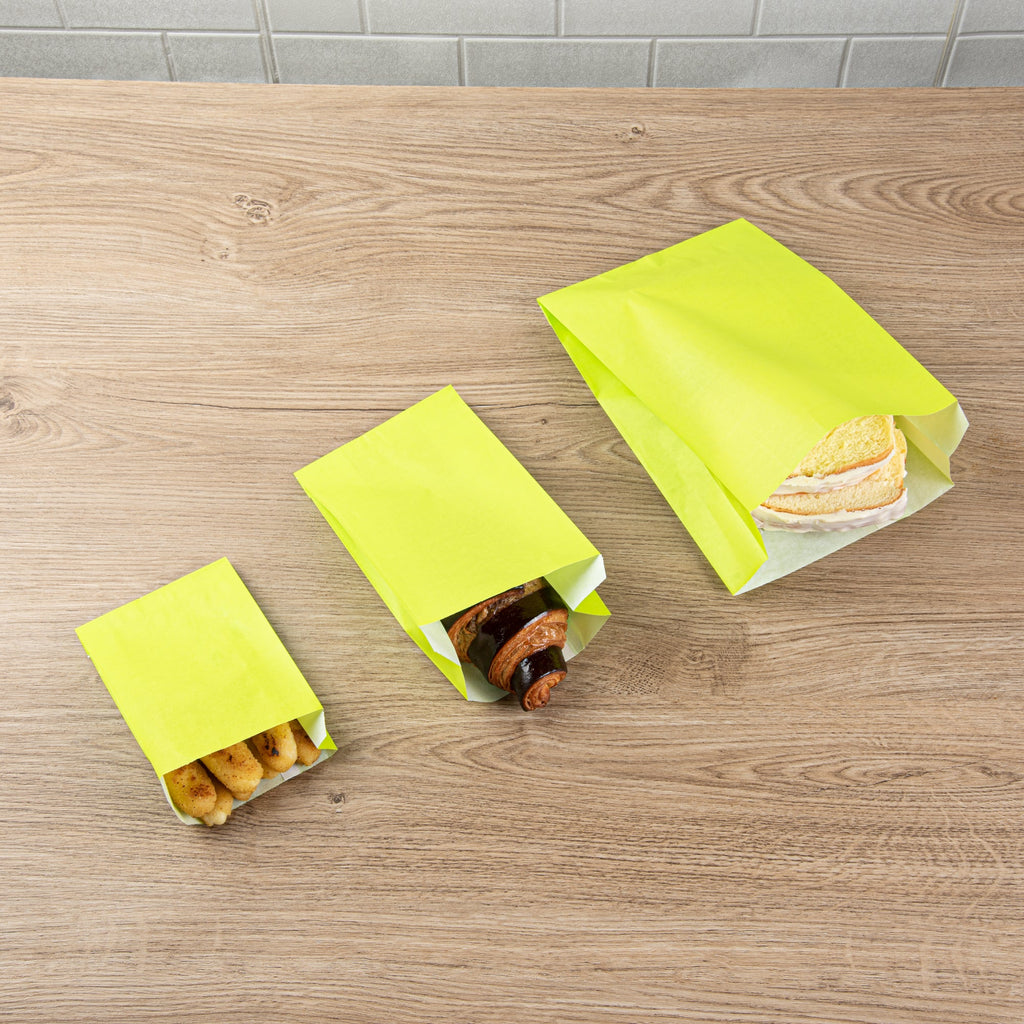 Bag Tek Eco Paper French Fry / Snack Bag - 4 1/4" x 1 1/2" x 6 1/4" - 100 count box