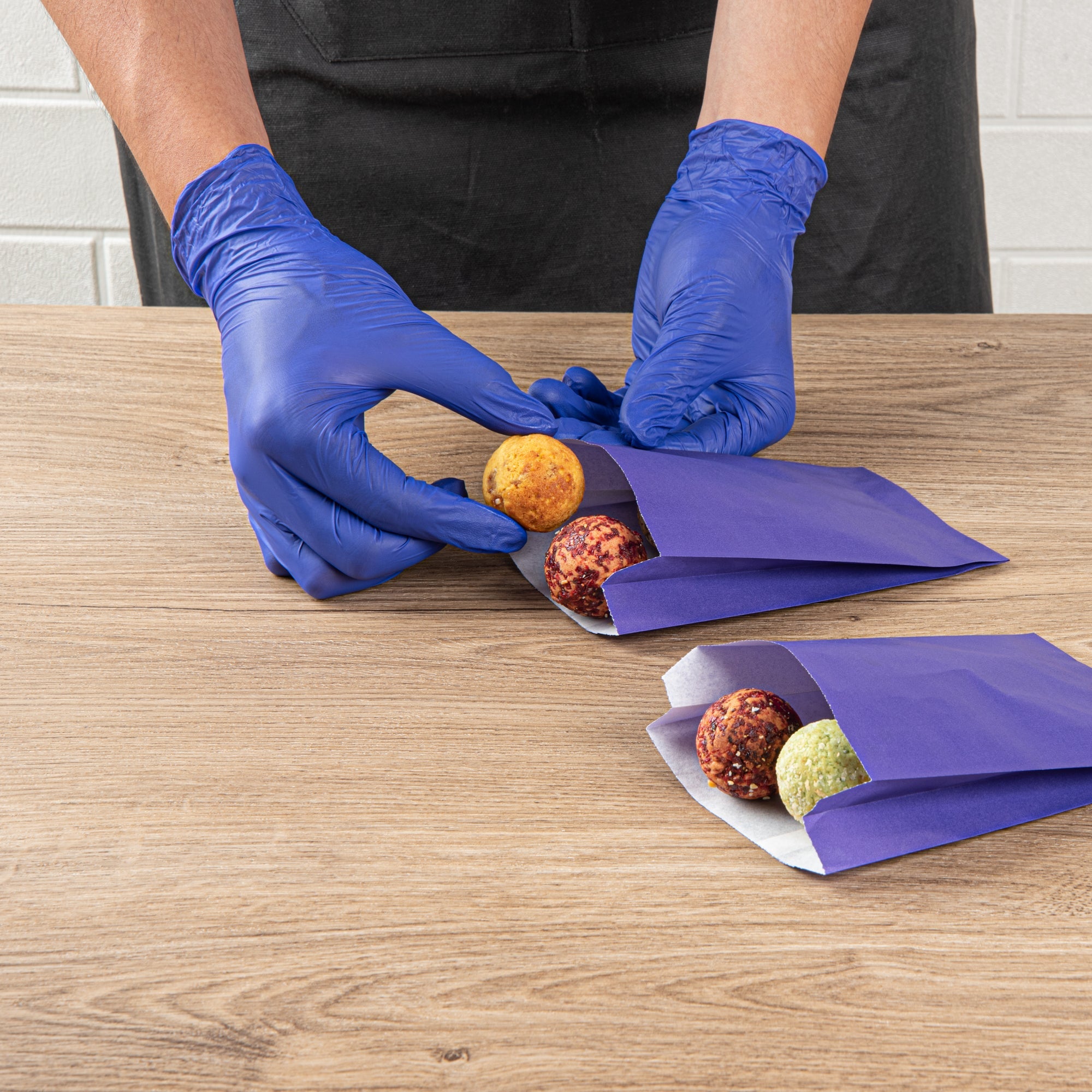 Bag Tek Purple Paper French Fry / Snack Bag - 4 1/4" x 1 1/2" x 6 1/4" - 100 count box