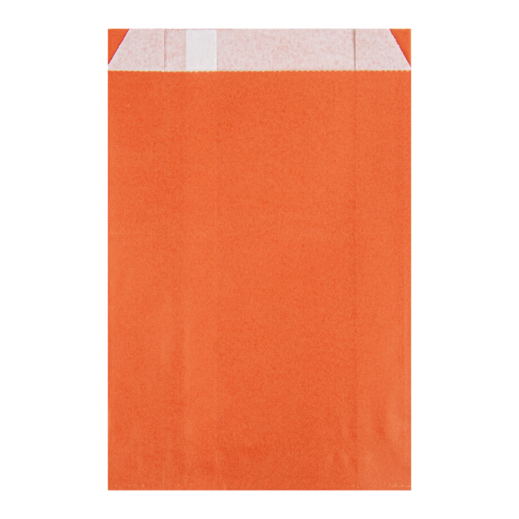 Bag Tek Tangerine Orange Paper French Fry / Snack Bag - 4 1/4" x 1 1/2" x 6 1/4" - 100 count box