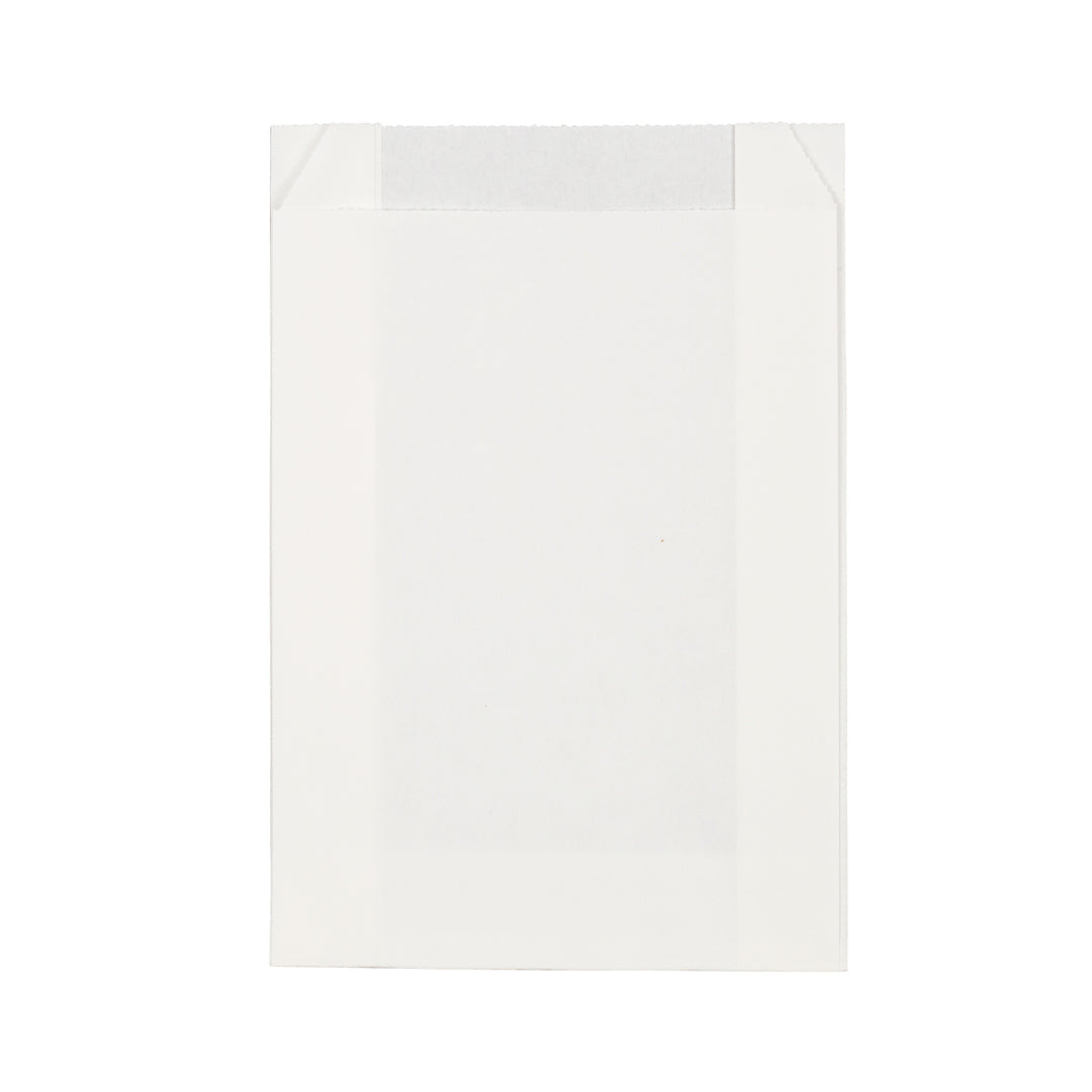 Bag Tek White Paper French Fry / Snack Bag - 4 1/4" x 1 1/2" x 6 1/4" - 100 count box