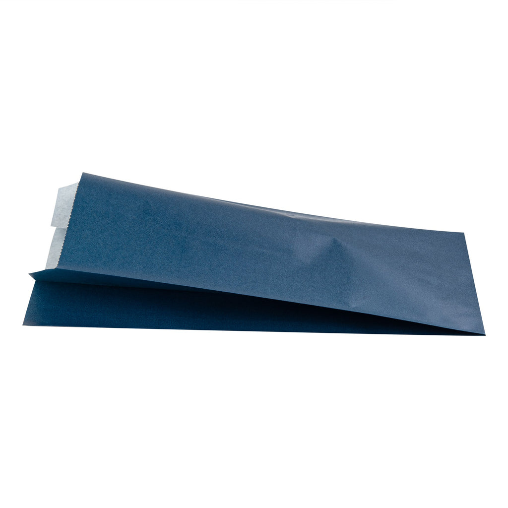 Bag Tek Midnight Blue Paper French Fry / Snack Bag - 5" x 3" x 8 3/4" - 100 count box