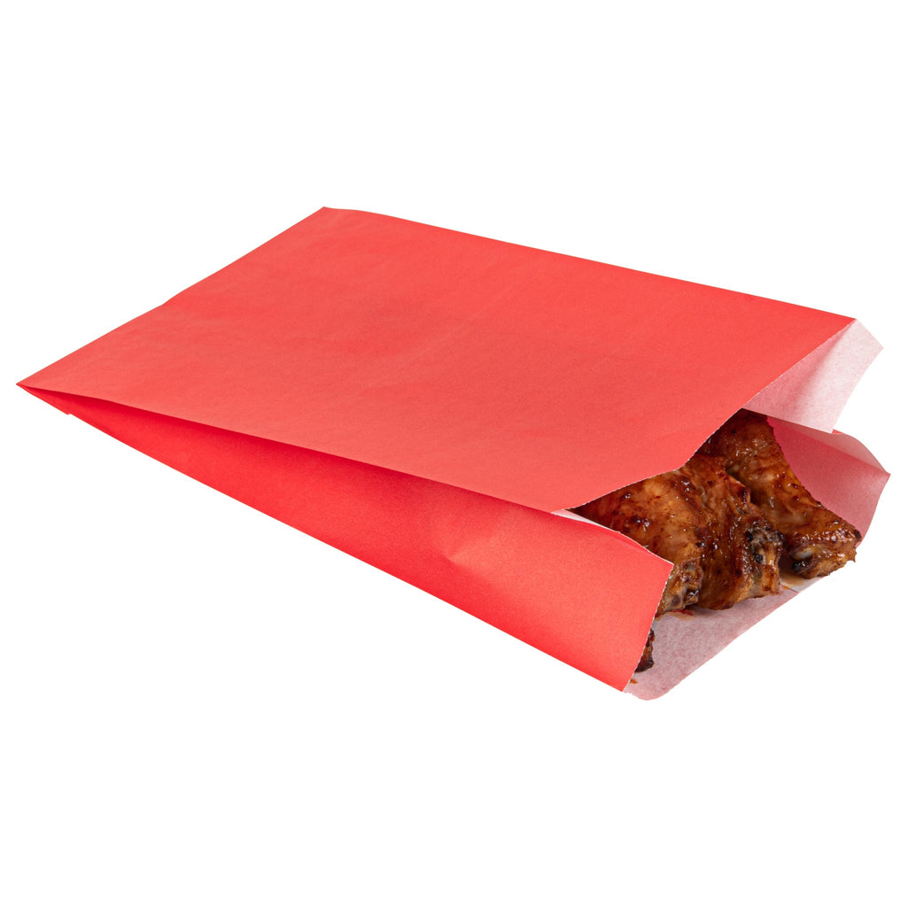 Bag Tek Red Paper French Fry / Snack Bag - 5" x 3" x 8 3/4" - 100 count box