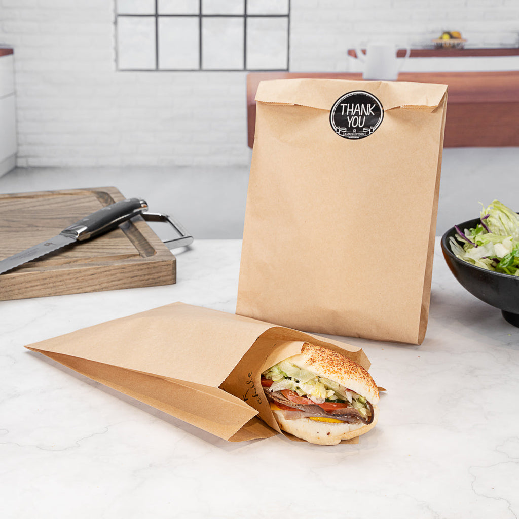 Bag Tek Kraft Paper French Fry / Snack Bag - 7" x 3" x 11" - 100 count box