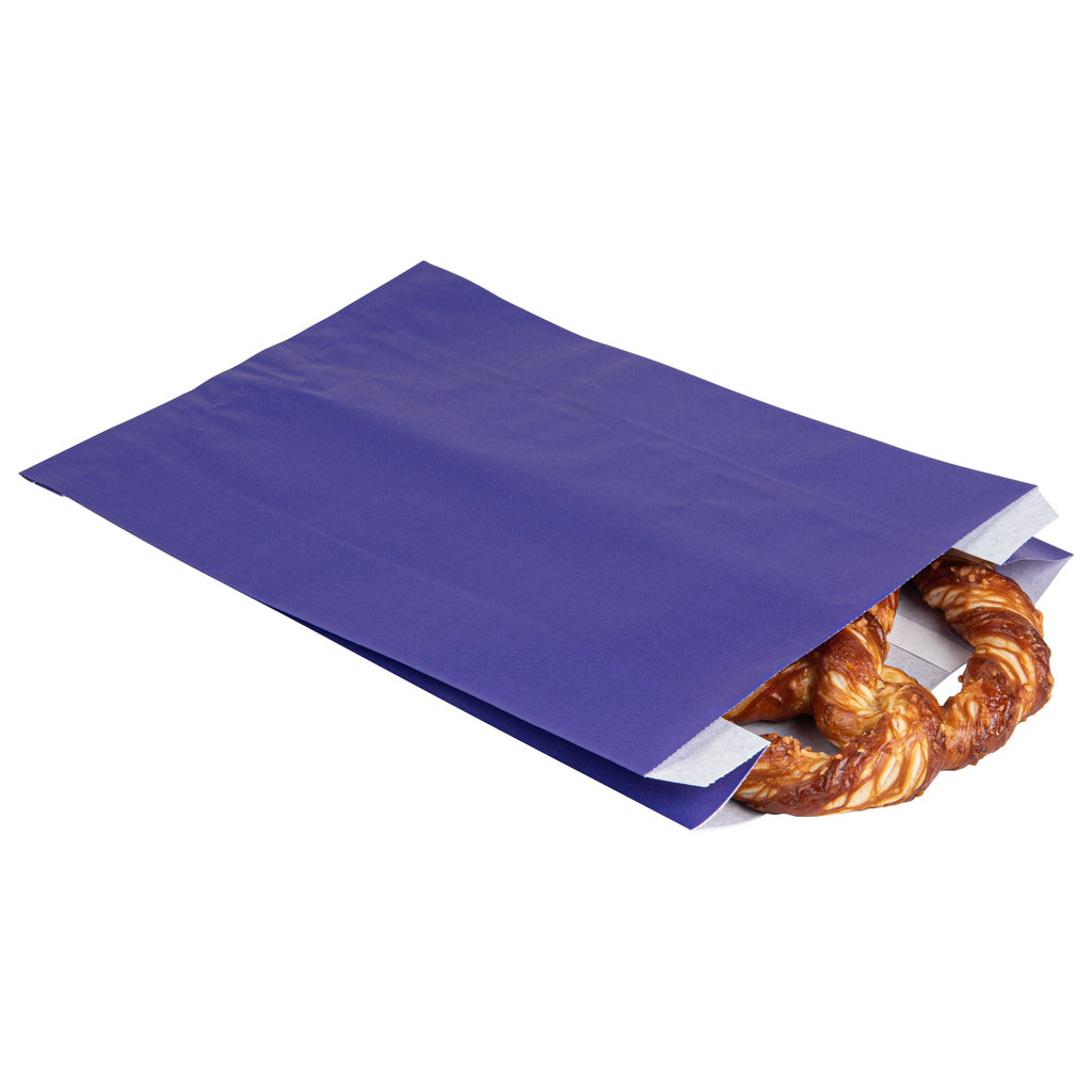 Bag Tek Purple Paper French Fry / Snack Bag - 7" x 3" x 11" - 100 count box