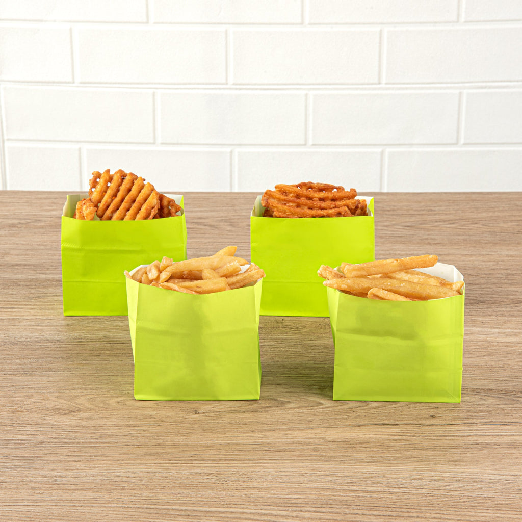 Bag Tek Eco Green Paper Small Snack Bag - 3 3/4" x 2 1/4" x 3 3/4" - 100 count box