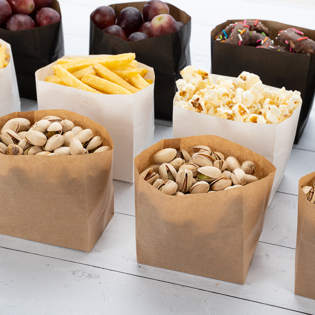Bag Tek Kraft Paper Small Snack Bag - 4" x 2 1/4" x 3 3/4" - 100 count box