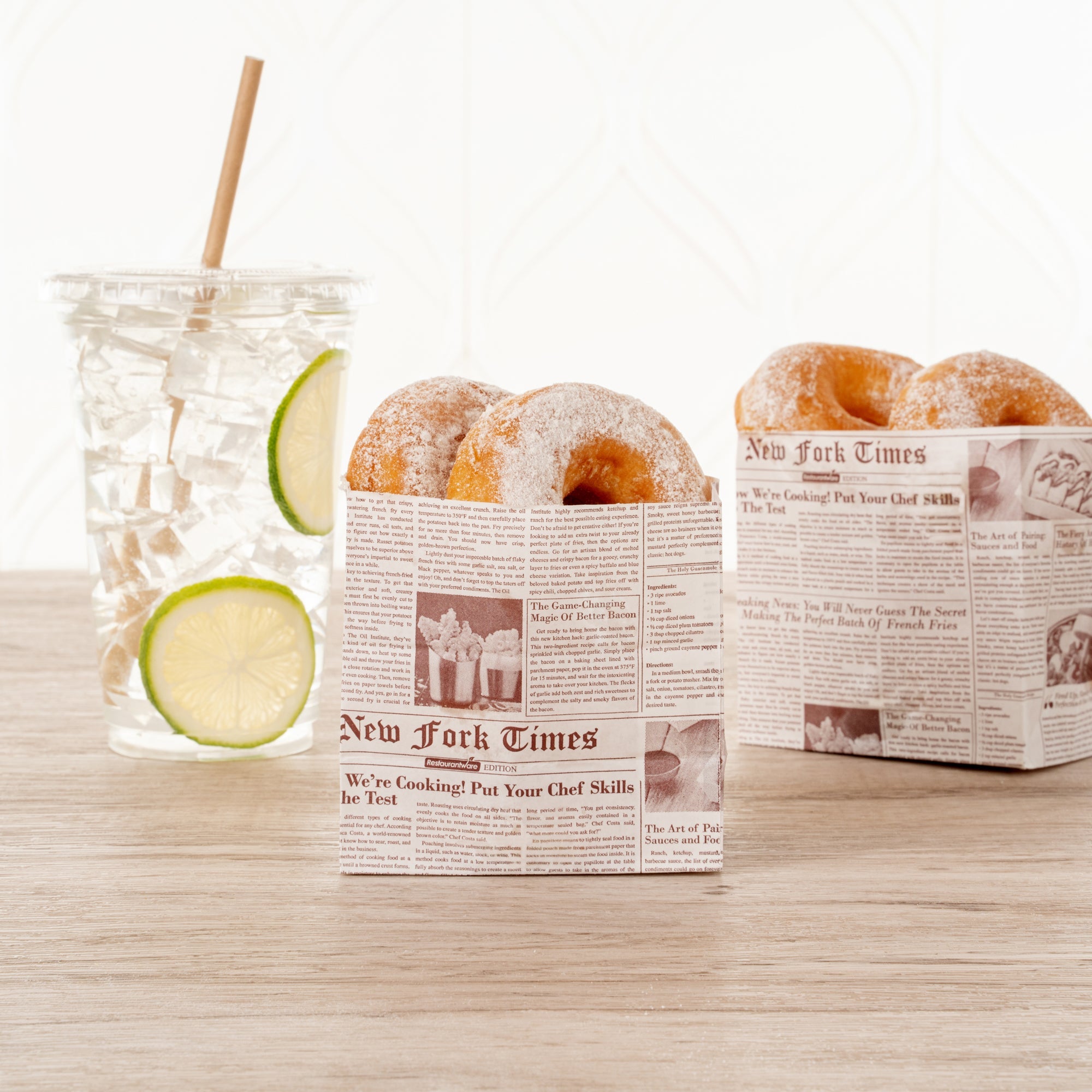 Bag Tek Sepia Newsprint Paper Small Snack Bag - 4" x 2 1/4" x 3 3/4" - 100 count box