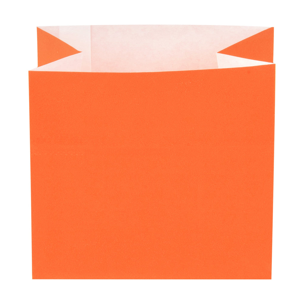 Bag Tek Tangerine Orange Paper Small Snack Bag - 3 3/4" x 2 1/4" x 3 3/4" - 100 count box