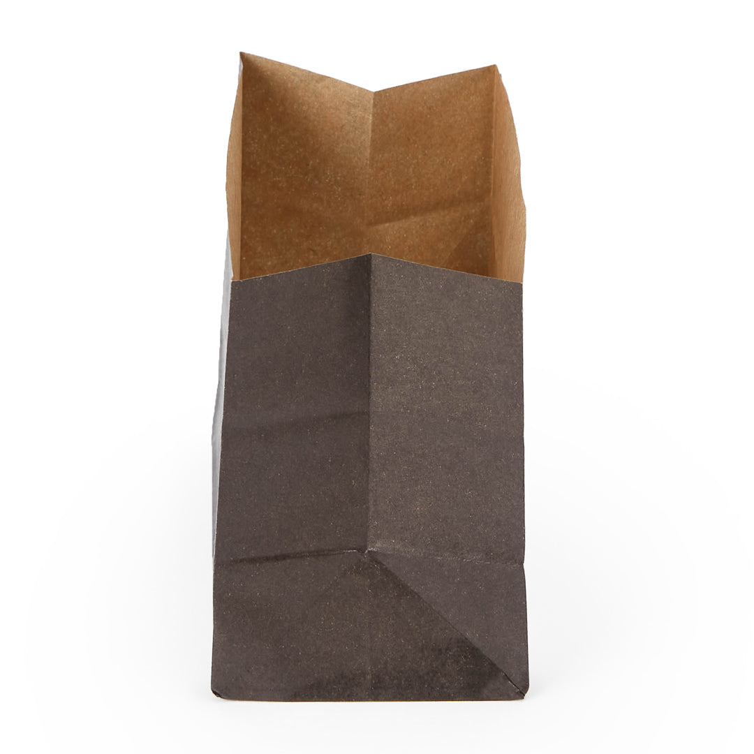 Bag Tek Black Paper Large Snack Bag - 4 1/4" x 2 1/2" x 3 3/4" - 100 count box