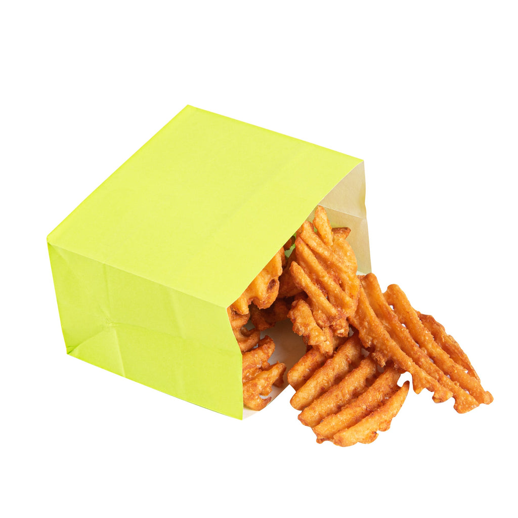 Bag Tek Eco Green Paper Large Snack Bag - 4 1/4" x 2 1/2" x 3 3/4" - 100 count box