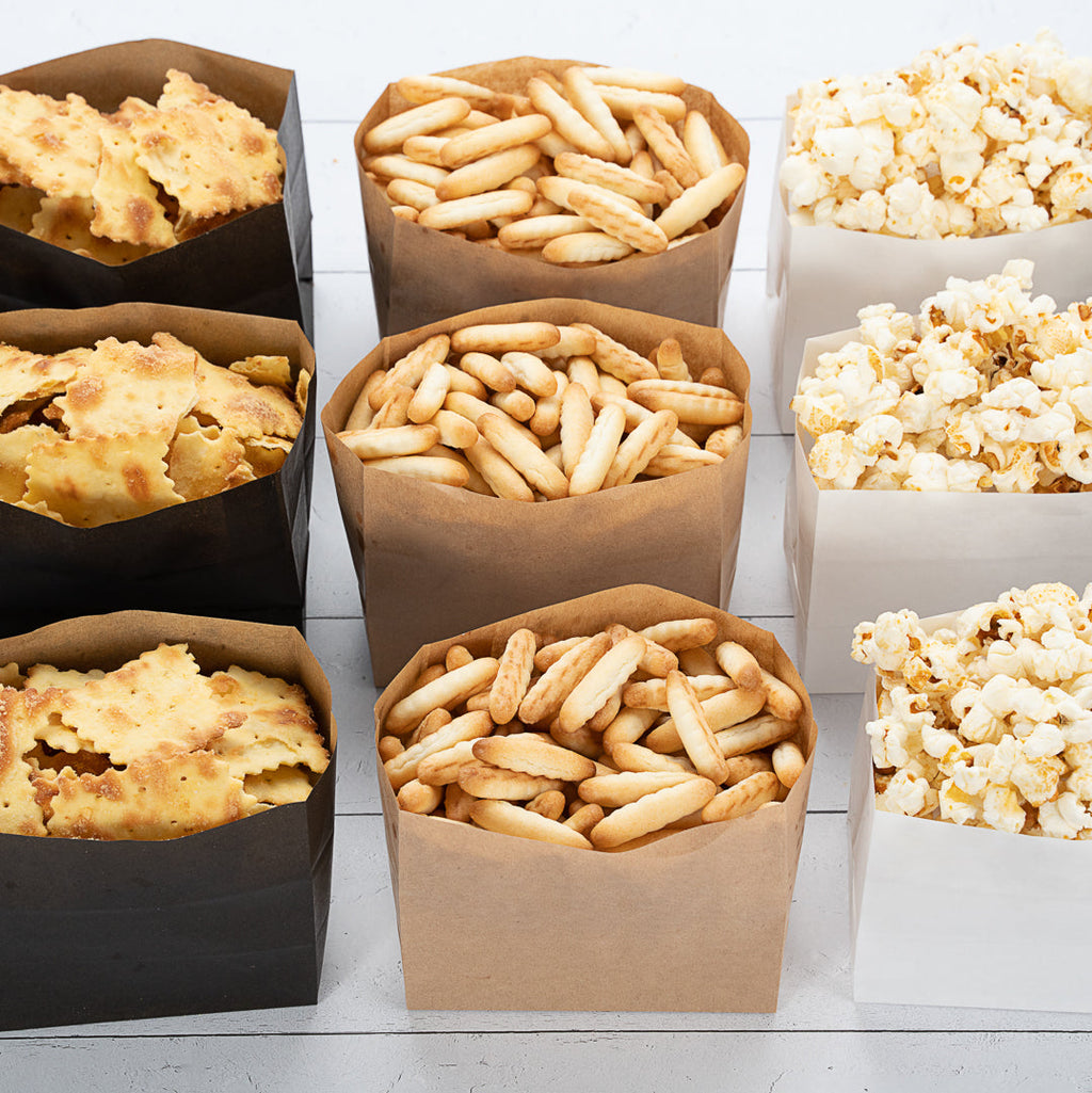 Bag Tek Kraft Paper Large Snack Bag - 4 1/4" x 2 1/2" x 3 3/4" - 100 count box