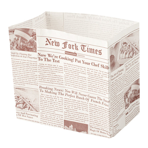 Bag Tek Sepia Newsprint Paper Large Snack Bag - 4 1/4" x 2 1/2" x 3 3/4" - 100 count box