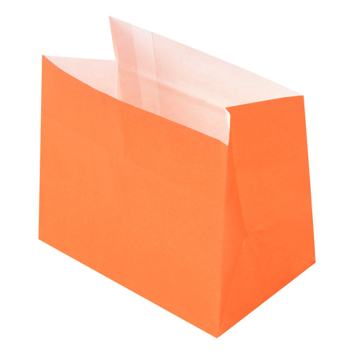 Bag Tek Tangerine Orange Paper Large Snack Bag - 4 1/4" x 2 1/2" x 3 3/4" - 100 count box