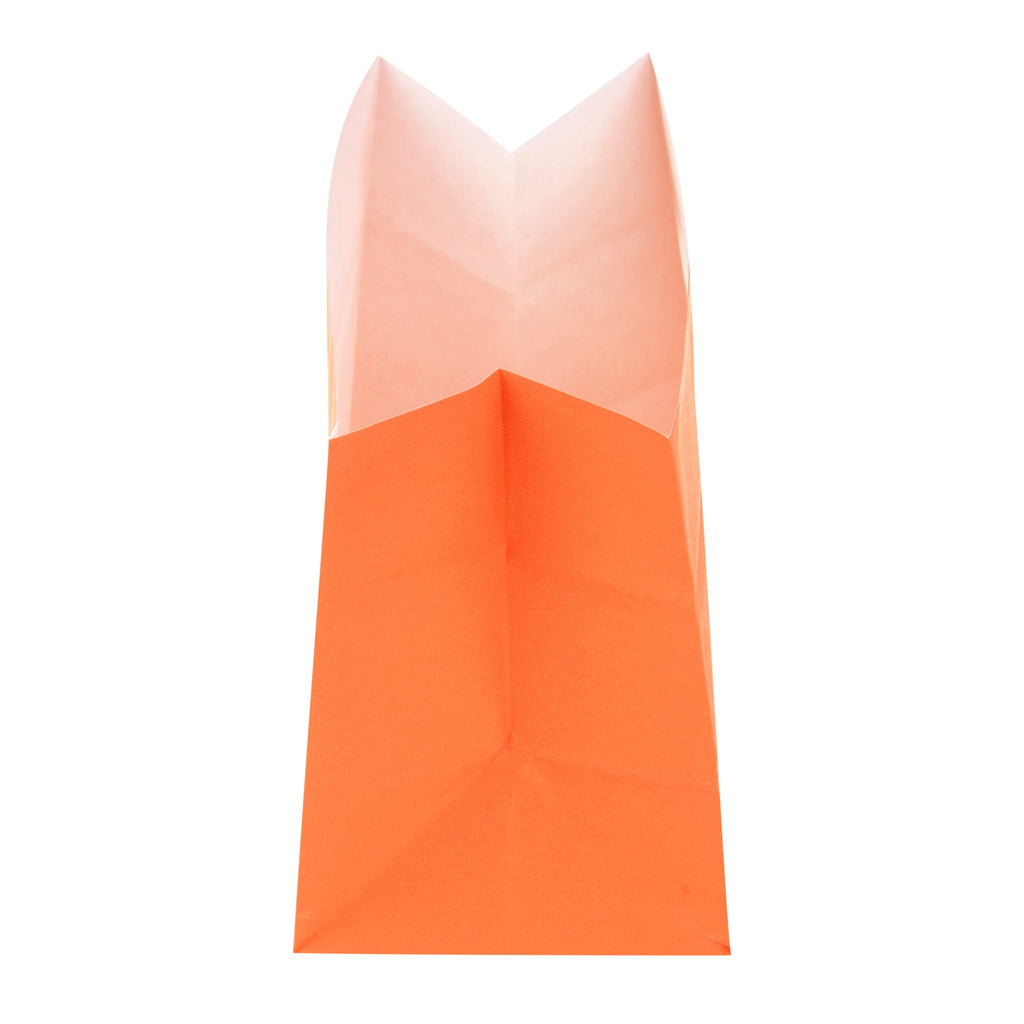 Bag Tek Tangerine Orange Paper Large Snack Bag - 4 1/4" x 2 1/2" x 3 3/4" - 100 count box