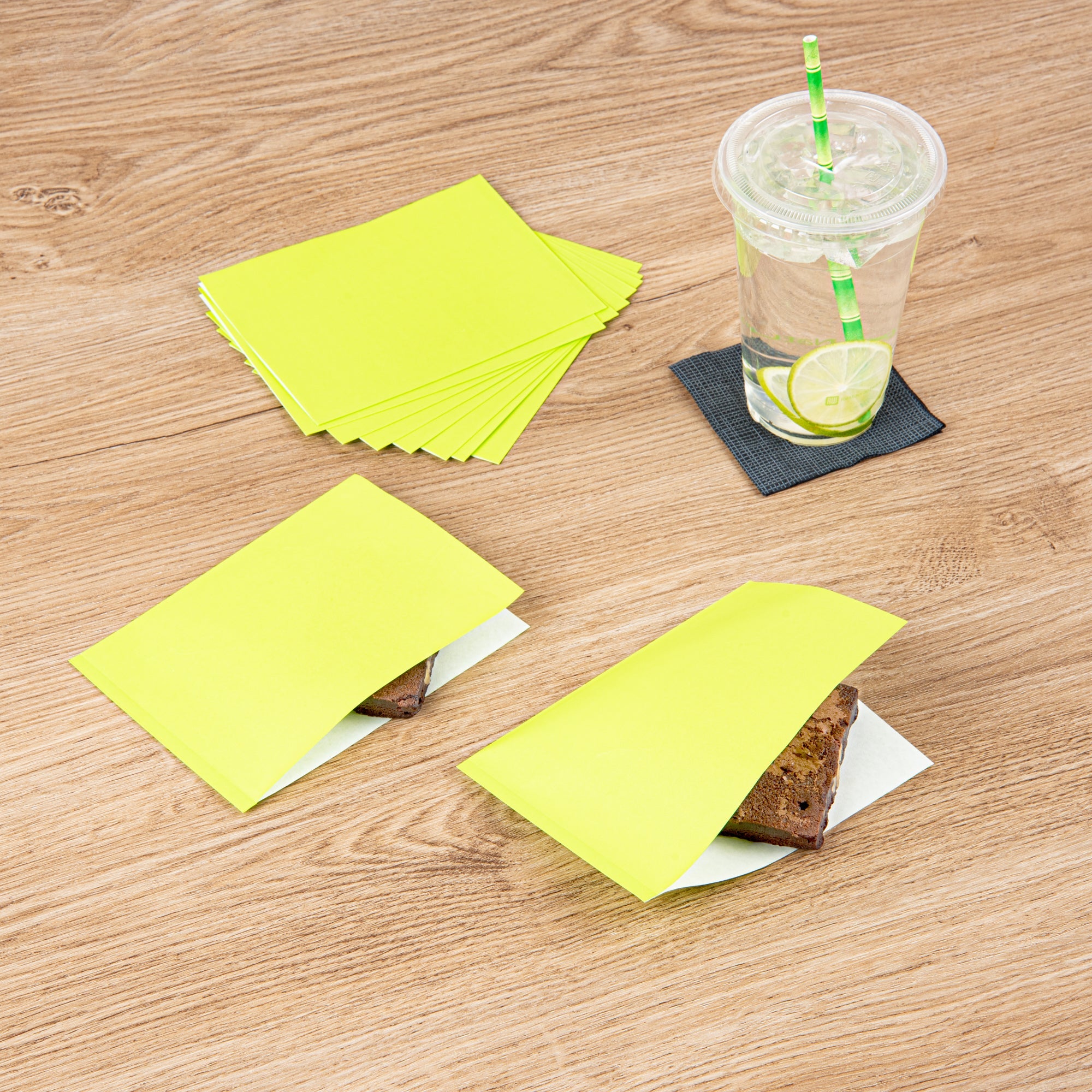 Bag Tek Eco Green Paper Small Double Open Bag - Greaseproof - 6 1/4" x 4 3/4" - 100 count box