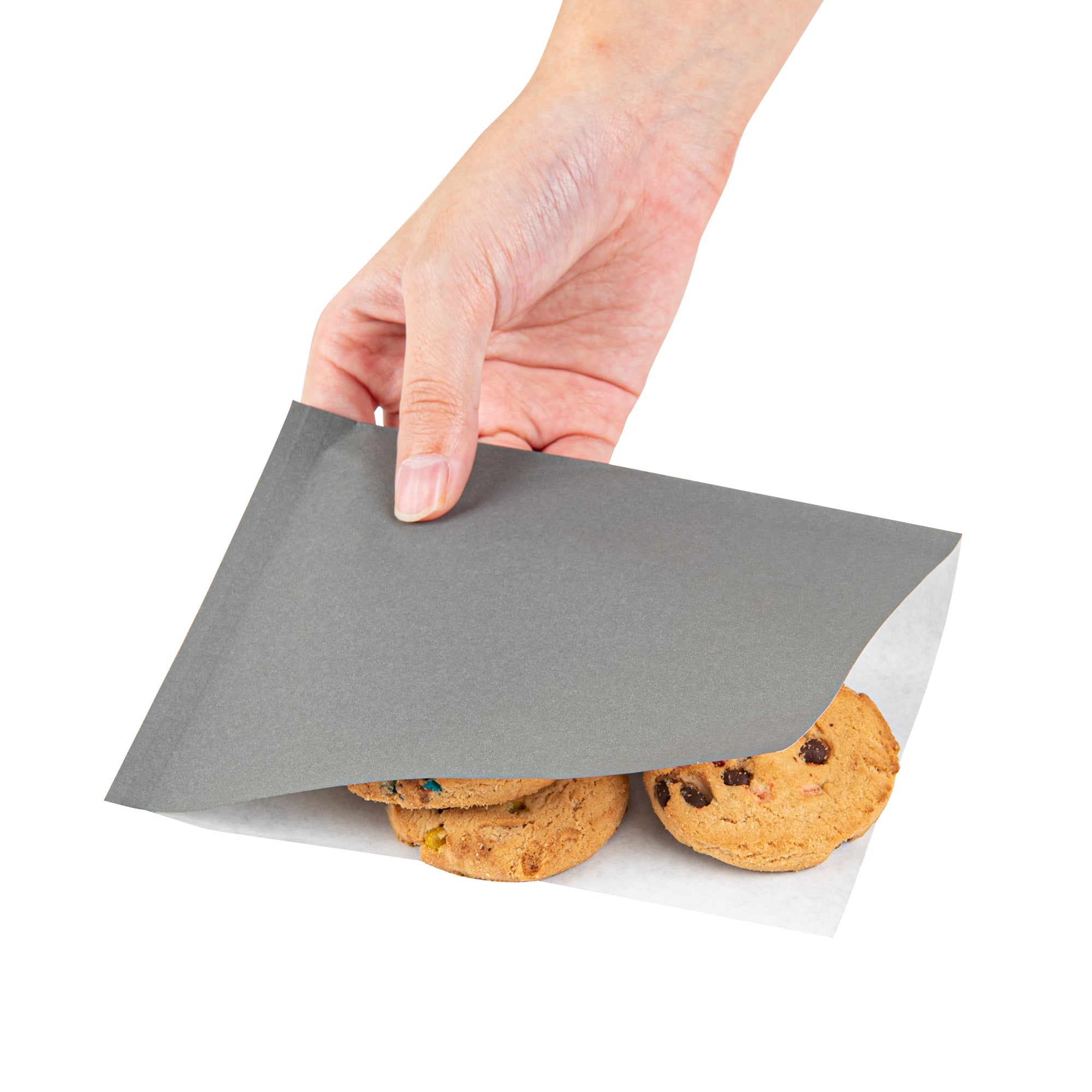 Bag Tek Gray Paper Small Double Open Bag - Greaseproof - 6 1/4" x 4 3/4" - 100 count box