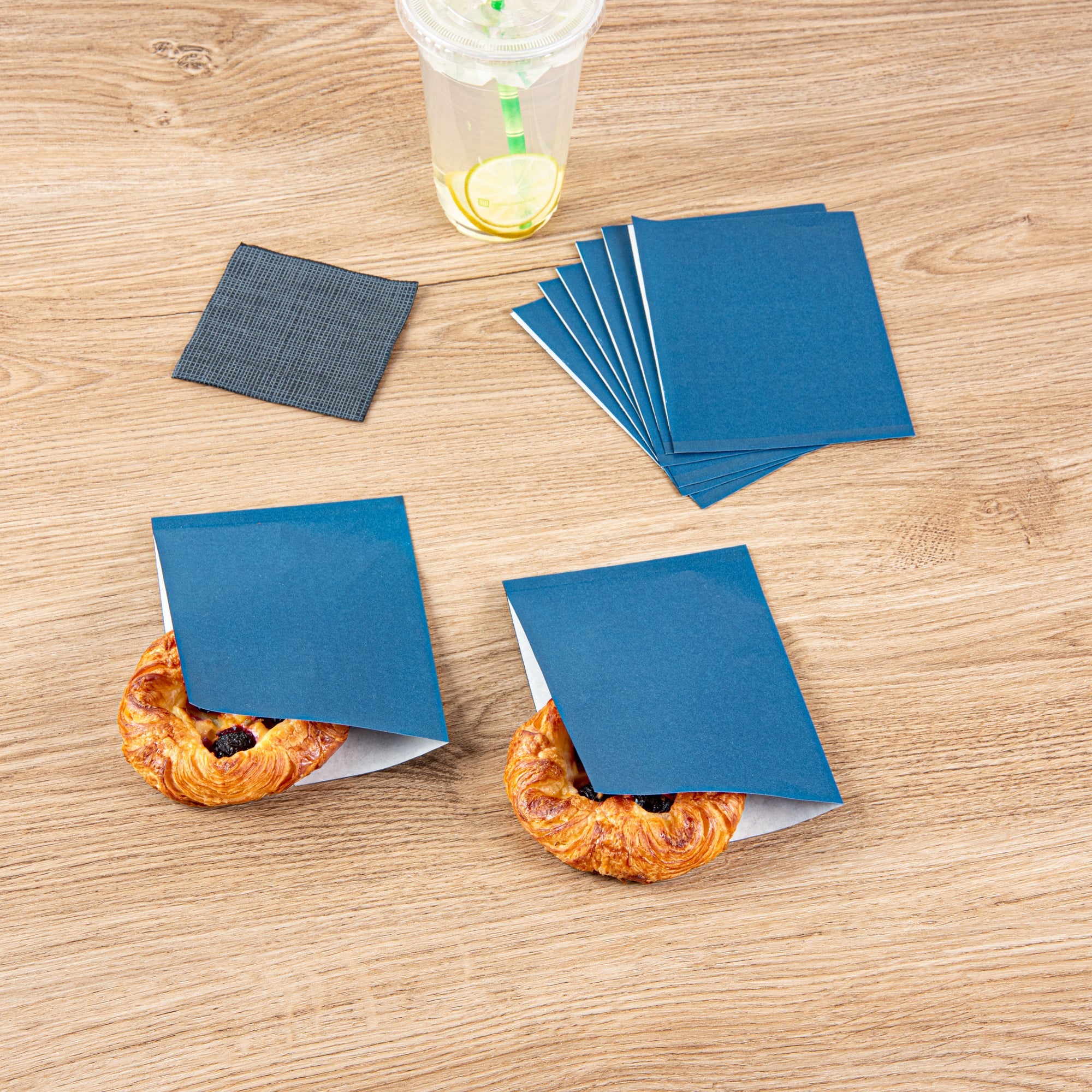 Bag Tek Midnight Blue Paper Small Double Open Bag - Greaseproof - 6 1/4" x 4 3/4" - 100 count box
