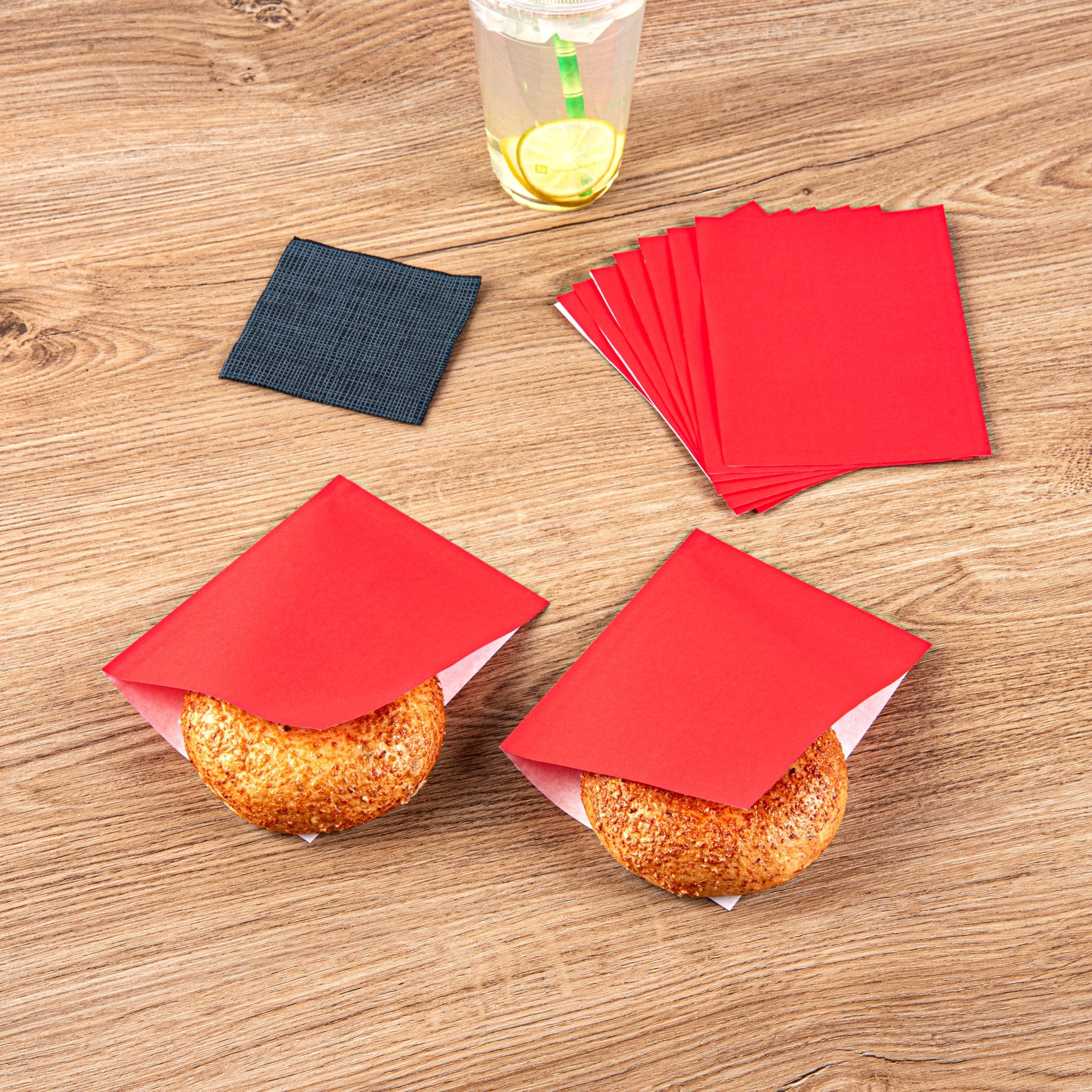 Bag Tek Red Paper Small Double Open Bag - Greaseproof - 6 1/4" x 4 3/4" - 100 count box