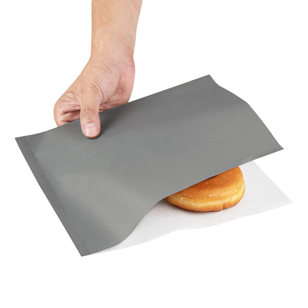 Bag Tek Gray Paper Large Double Open Bag - Greaseproof - 10" x 9" - 100 count box