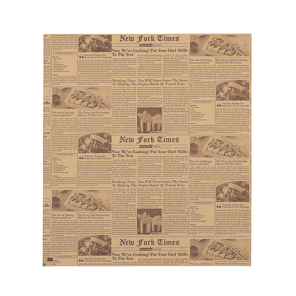Bag Tek Newsprint Paper Large Double Open Bag - Greaseproof - 10" x 9" - 100 count box