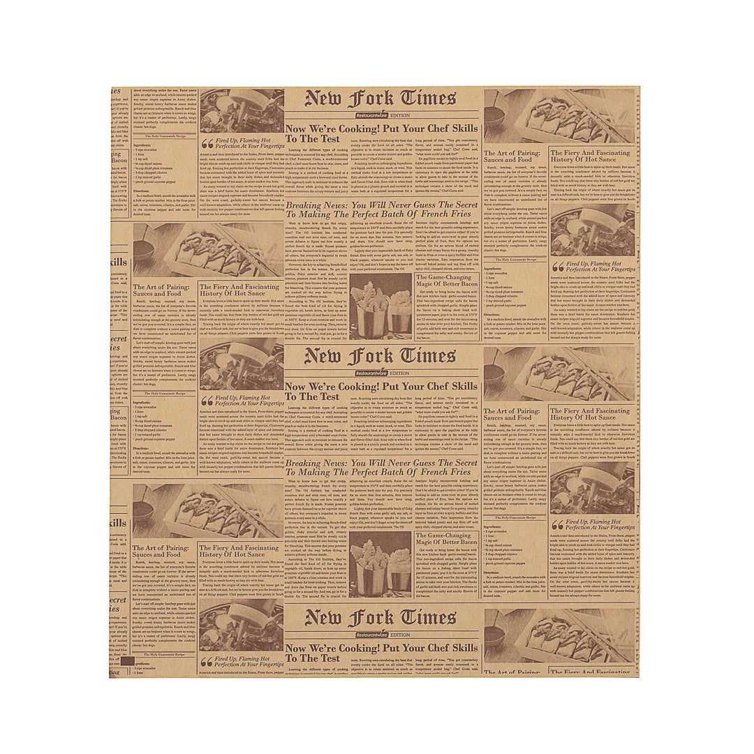 Bag Tek Newsprint Paper Large Double Open Bag - Greaseproof - 10" x 9" - 100 count box