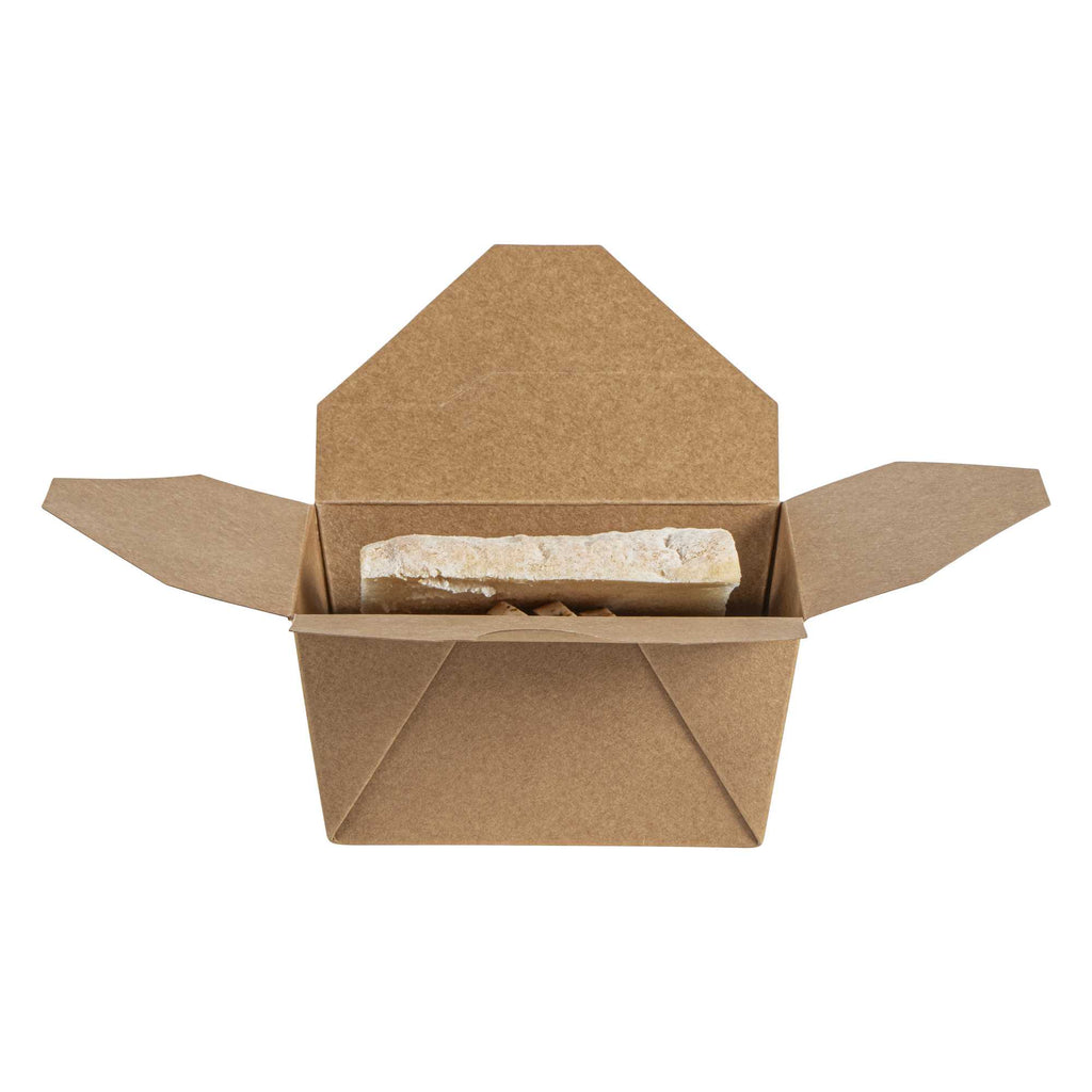Bio Tek 30 oz Rectangle Kraft Paper Microwavable #1 Bio Box Take Out Container - 5" x 4" x 2 1/2" - 50 count box