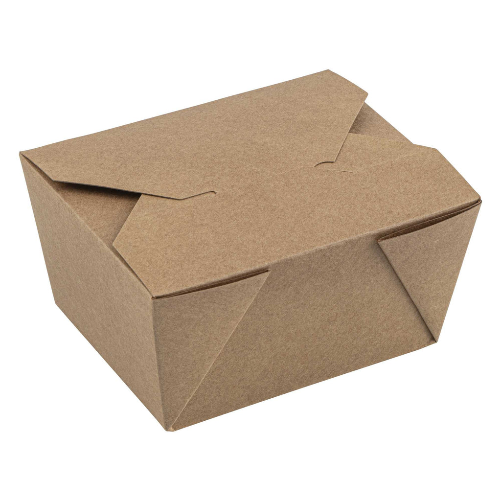 Bio Tek 30 oz Rectangle Kraft Paper Microwavable #1 Bio Box Take Out Container - 5" x 4" x 2 1/2" - 50 count box