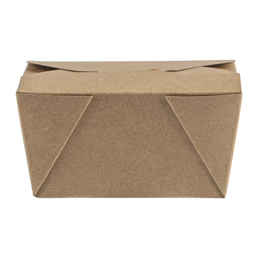 Bio Tek 30 oz Rectangle Kraft Paper Microwavable #1 Bio Box Take Out Container - 5" x 4" x 2 1/2" - 50 count box