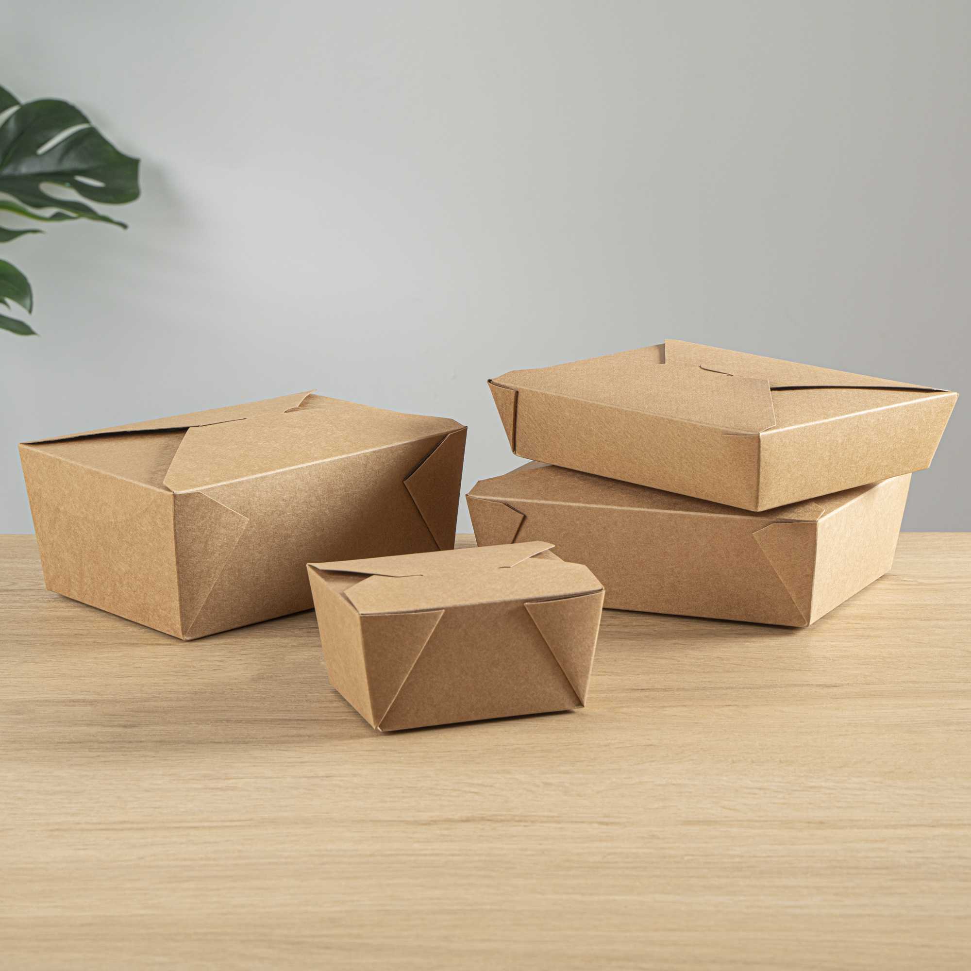 Bio Tek 30 oz Rectangle Kraft Paper Microwavable #1 Bio Box Take Out Container - 5" x 4" x 2 1/2" - 50 count box